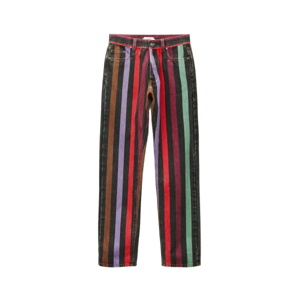 Versace Striped Straight Jeans in Multicolour | Denim | Coveti