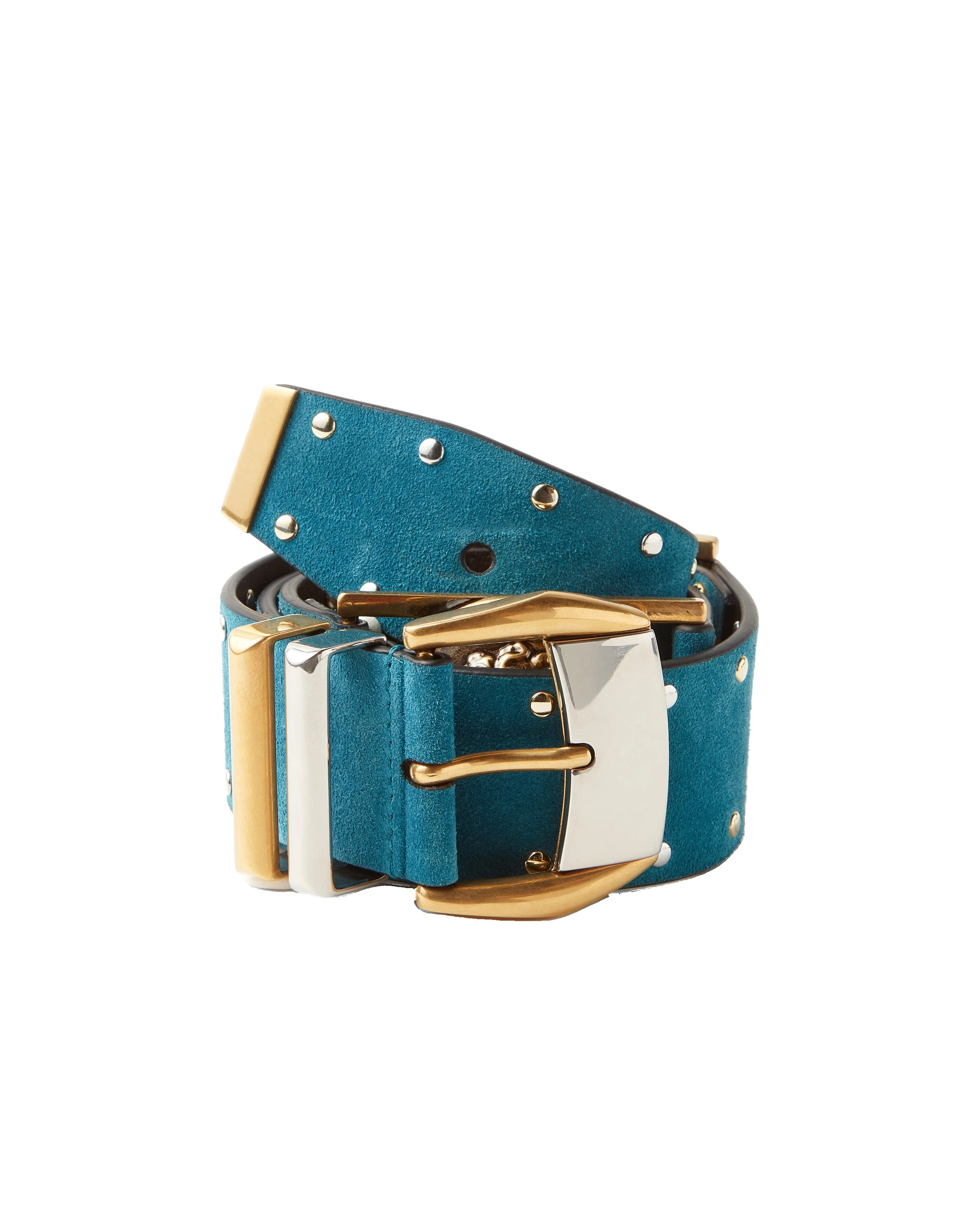 Versace Studded Suede Belt 4 cm in Blue Versace Studded Suede Belt 4 cm in Blue | Belts | Coveti