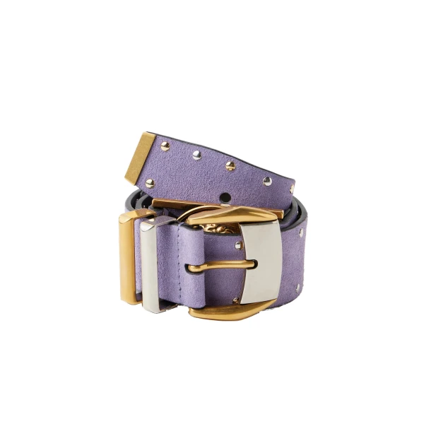 Studded Suede Belt 4 cm in Lilac
