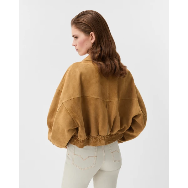 Versace Suede Blouson in Beige, view 3 | Leather Jackets