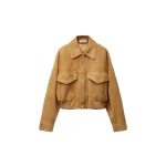Versace Suede Blouson in Beige | Leather Jackets | Coveti
