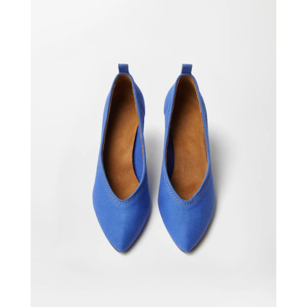 Versace Tina Denim Pumps 65 mm in Blue, view 3 | Heels