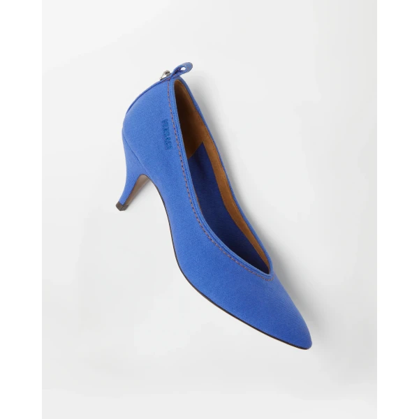 Versace Tina Denim Pumps 65 mm in Blue, view 4 | Heels