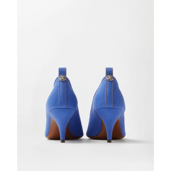 Versace Tina Denim Pumps 65 mm in Blue, view 5 | Heels