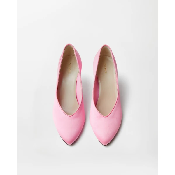 Versace Tina Satin Pumps 65 mm in Pink, view 3 | Heels