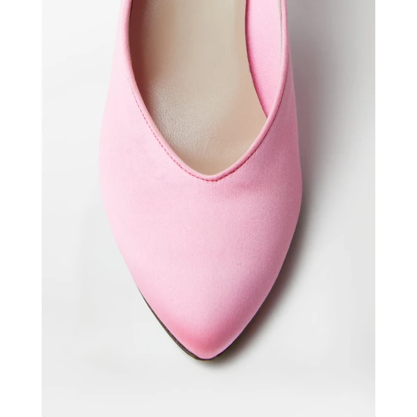 Versace Tina Satin Pumps 65 mm in Pink, view 6 | Heels