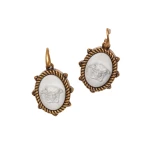 Versace Tivoli Earrings in Gold and White | Earrings | Coveti