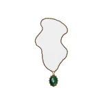 Versace Tivoli Long Necklace in Green and Gold | Necklace | Coveti