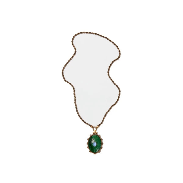 Tivoli Long Necklace in Green and Gold