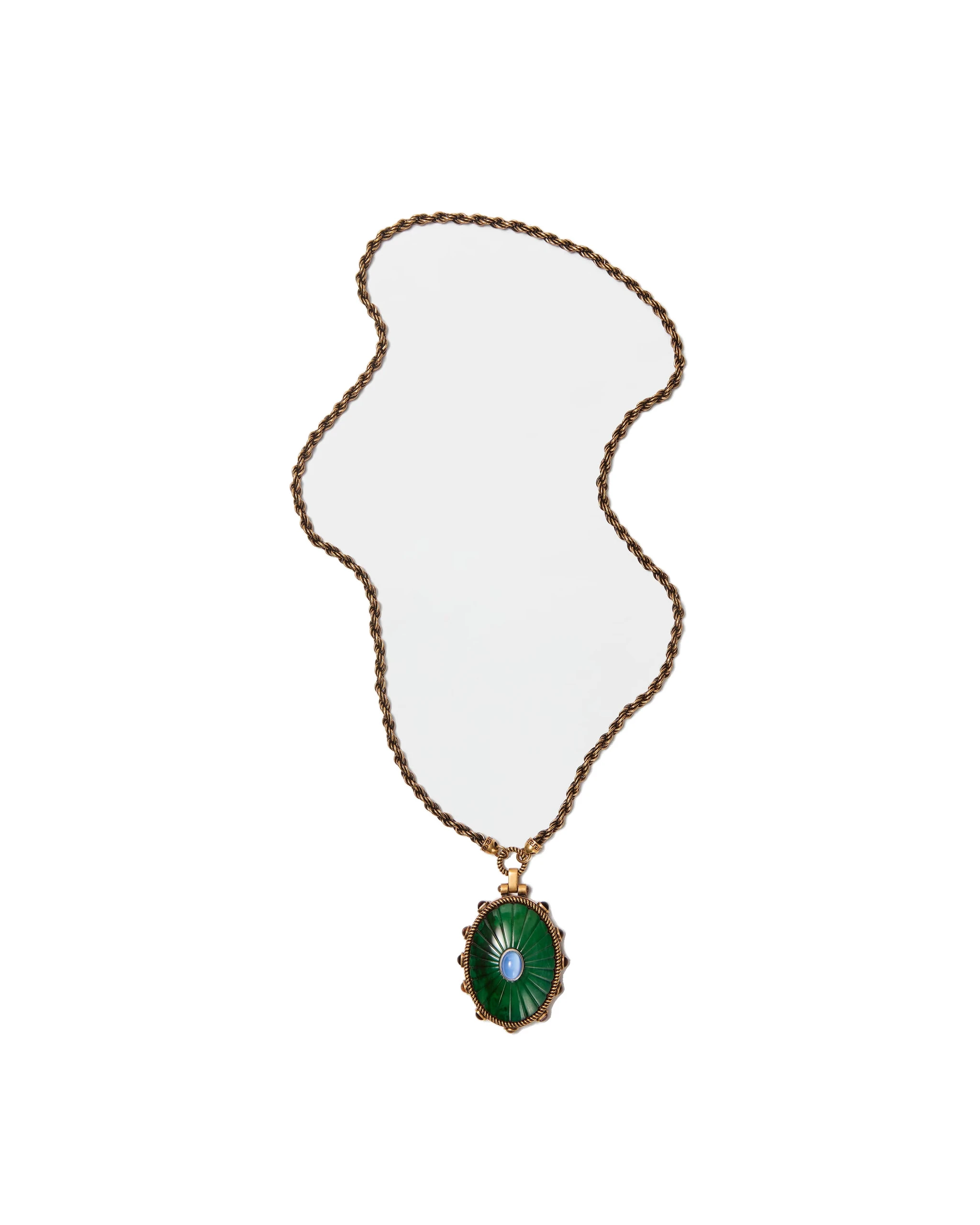 Versace Tivoli Long Necklace in Green and Gold Versace Tivoli Long Necklace in Green and Gold | Necklace | Coveti