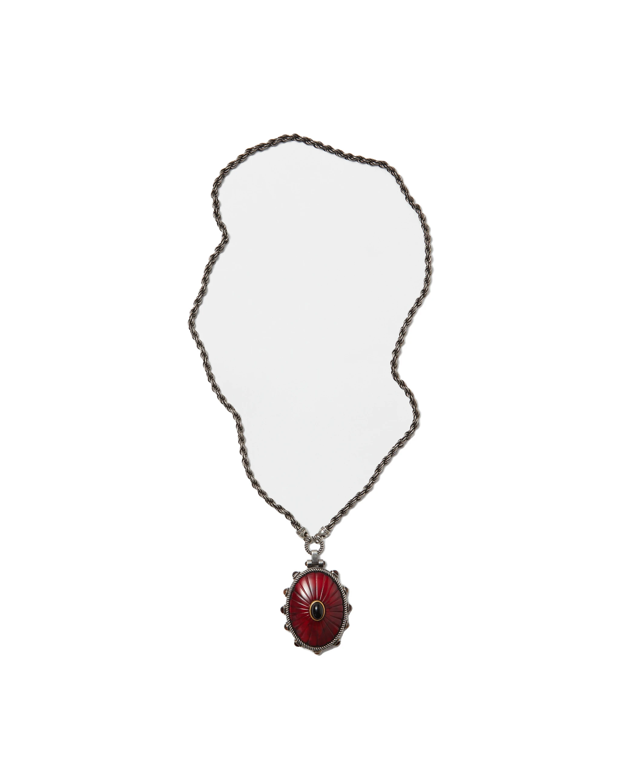 Versace Tivoli Long Necklace in Silver and Red Versace Tivoli Long Necklace in Silver and Red | Necklace | Coveti