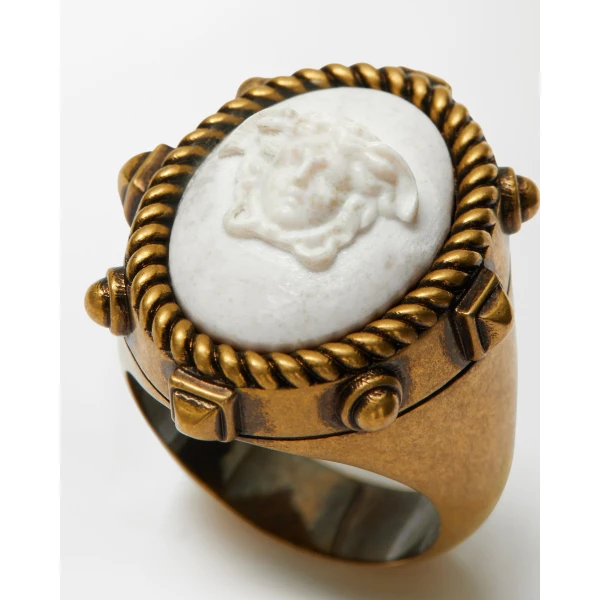 Versace Tivoli Ring in Gold and White, view 3 | Rings