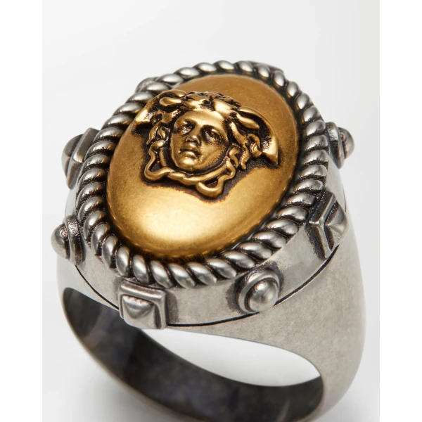 Versace Tivoli Ring in Silver and Gold, view 2 | Rings
