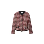 Versace Tweed Cardigan Jacket in Black and Red | Jackets | Coveti