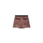Versace Tweed High-Waist Shorts in Black and Red | Shorts | Coveti