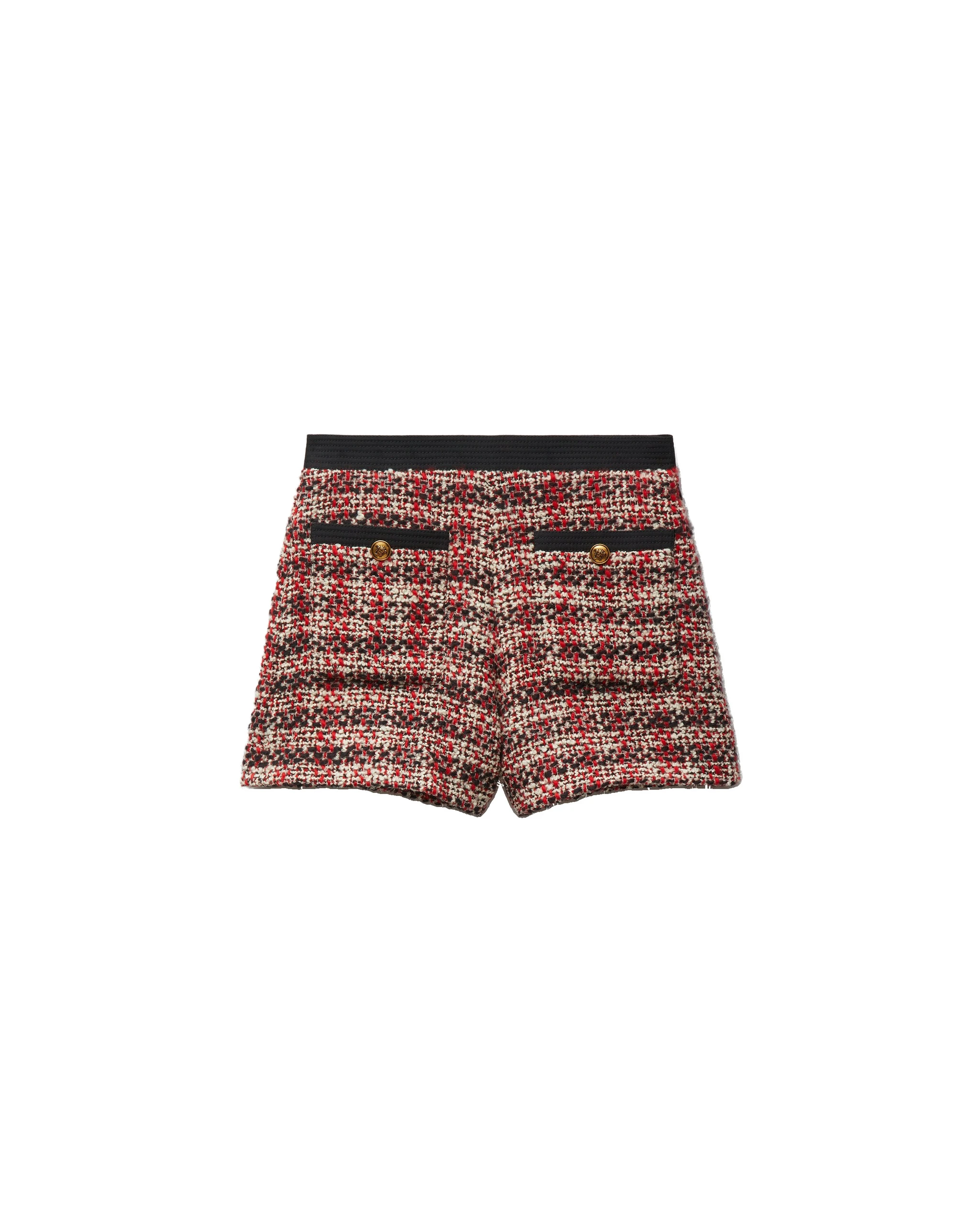 Versace Tweed High-Waist Shorts in Black and Red Versace Tweed High-Waist Shorts in Black and Red | Shorts | Coveti