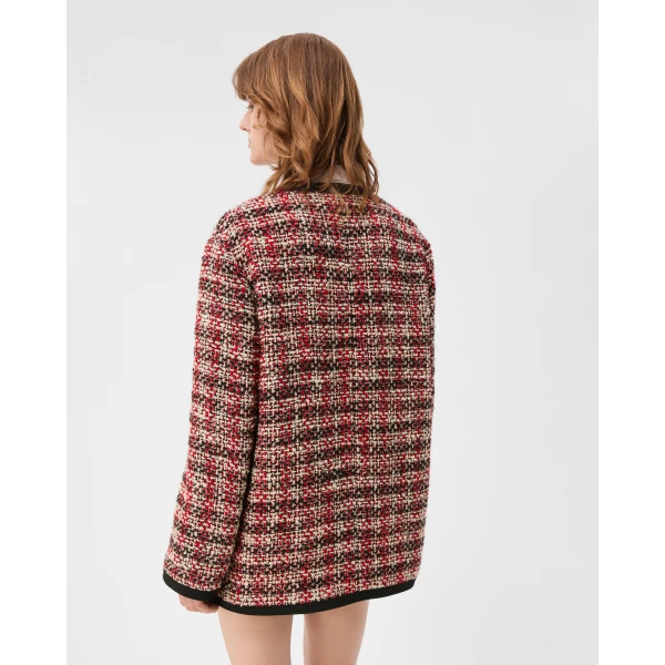 Versace Tweed Jacket in Black and Red, view 3 | Jackets