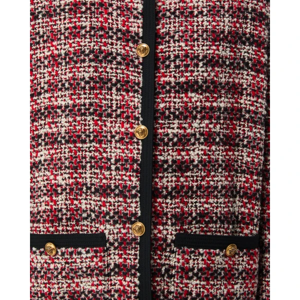 Versace Tweed Jacket in Black and Red, view 5 | Jackets