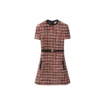 Versace Tweed Mini Dress in Black and Red | Mini Dresses | Coveti
