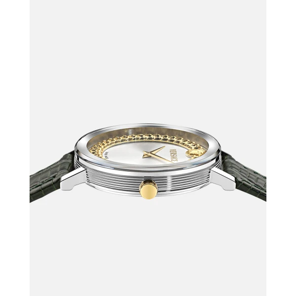 Versace V-Libra Watch in Black and Silver, view 3 | Watches