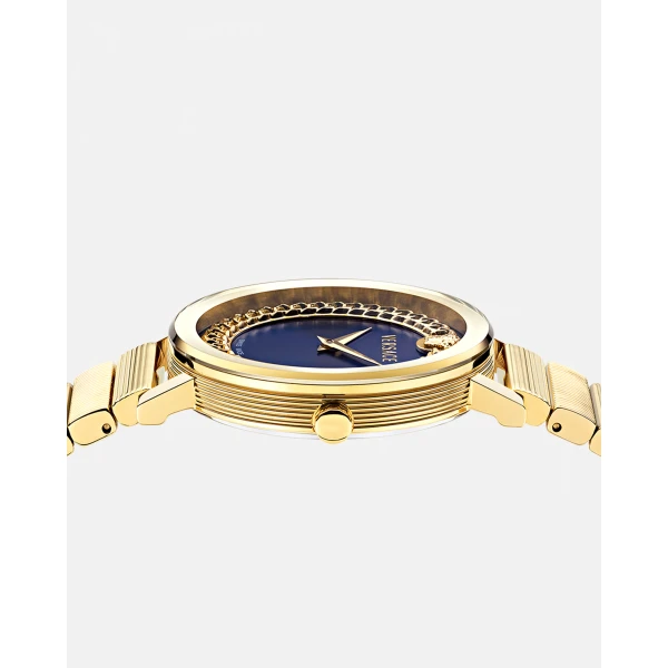 Versace V-Libra Watch in Gold and Blue, view 3 | Watches