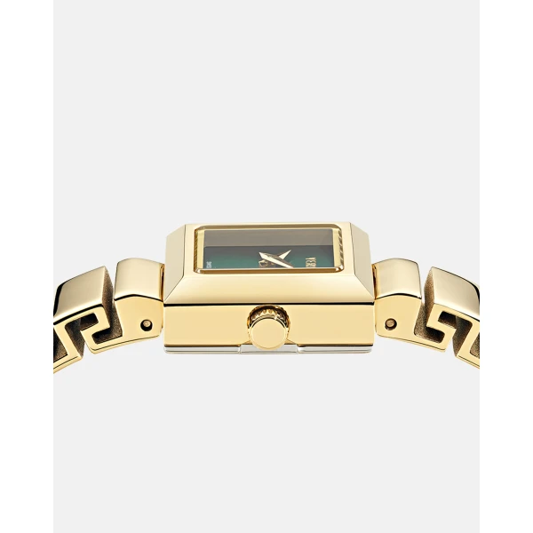 Versace V-Square Petite Watch in Gold and Green, view 3 | Watches