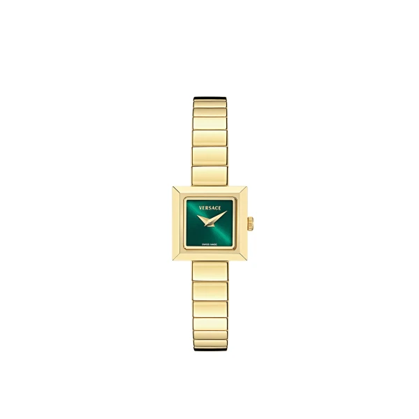 V-Square Petite Watch in Gold and Green