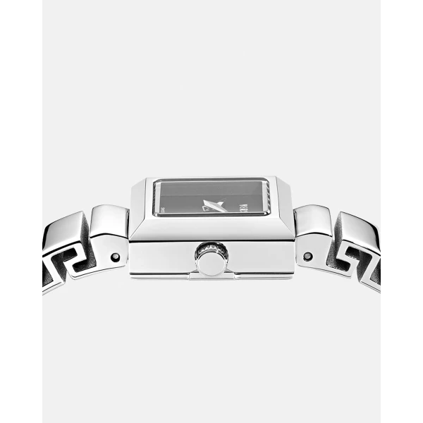 Versace V-Square Petite Watch in Silver and Black, view 3 | Watches