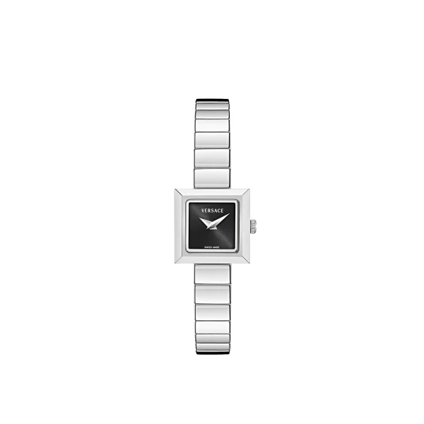 V-Square Petite Watch in Silver and Black