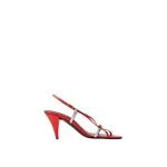 Versace Valentina Metallic Sandals 80 mm in Red | Sandals | Coveti