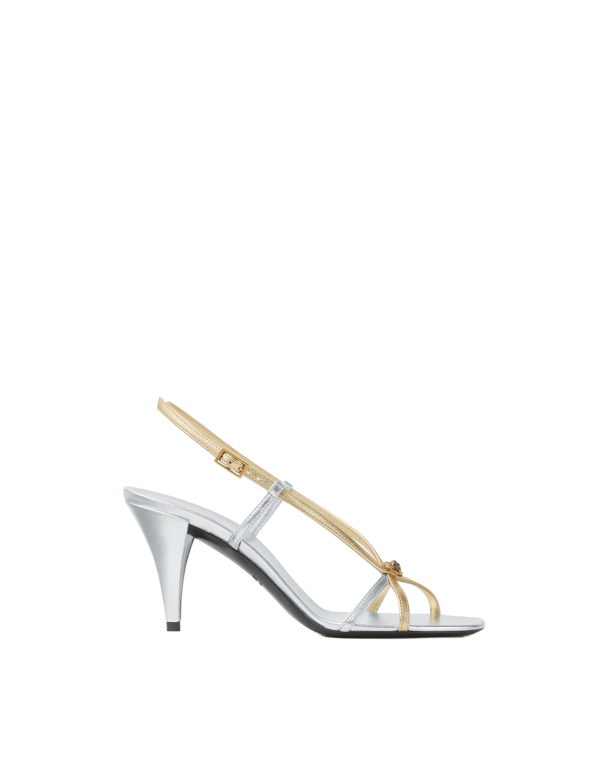 Versace Valentina Metallic Sandals 80 mm in Silver and Gold Versace Valentina Metallic Sandals 80 mm in Silver and Gold | Sandals | Coveti