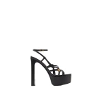 Versace Valentina Nappa Platform Sandals 140 mm in Black | Sandals | Coveti