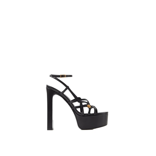Valentina Nappa Platform Sandals 140 mm in Black