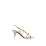 Versace Valentina Satin Sandals 80 mm in Beige | Sandals | Coveti