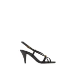Versace Valentina Satin Sandals 80 mm in Black | Sandals | Coveti