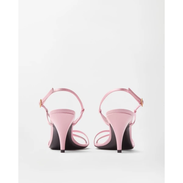 Versace Valentina Satin Sandals 80 mm in Pink, view 5 | Sandals