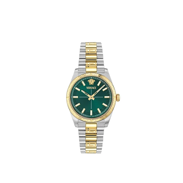 Versace Millenyium Lady Watch in Silver and Green