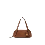 Versace Versace Tag Nappa Bowling Bag in Brown | Shoulder & Crossbody Bags | Coveti