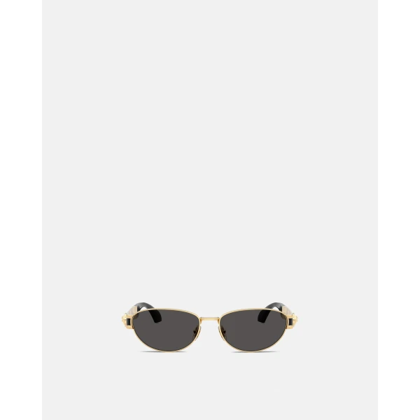 Versace Vesta Cat-Eye Sunglasses in Black and Gold, view 2 | Sunglasses