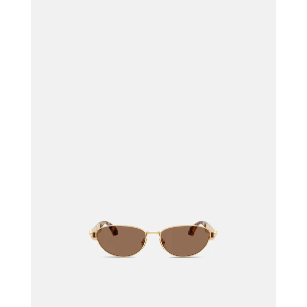 Versace Vesta Cat-Eye Sunglasses in Gold and Burgundy, view 2 | Sunglasses