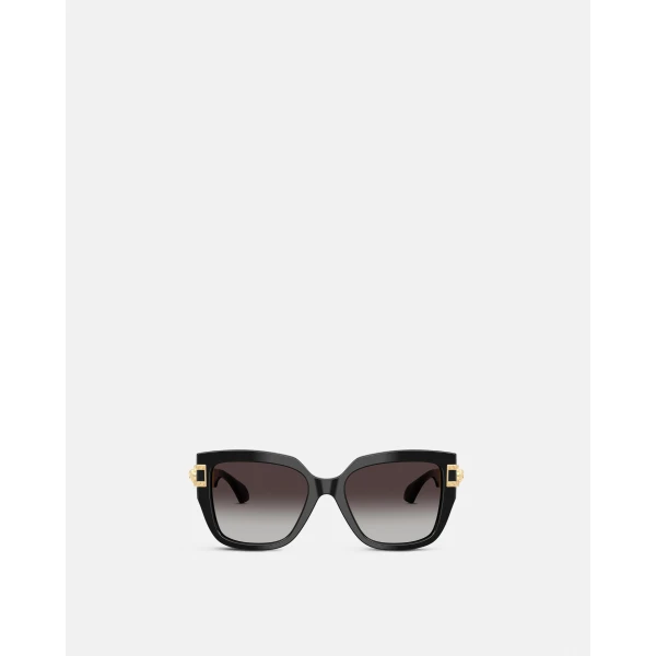 Versace Vesta Sunglasses in Black and Gold, view 2 | Sunglasses