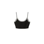 Versace Viscose-Blend Jacquard Crop Top in Black | Tops | Coveti