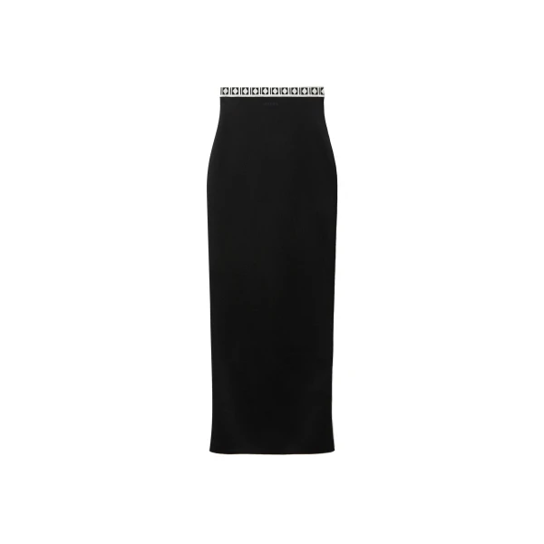 Versace Viscose-Blend Jacquard Long Skirt in Black | Maxi Skirts | Coveti