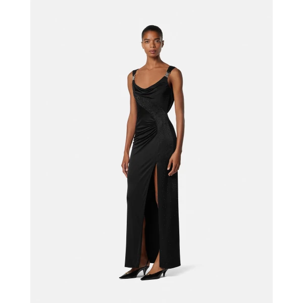 Versace Viscose-Jersey Draped Gown in Black, Ref. 1023059, view 4 | Evening Gowns