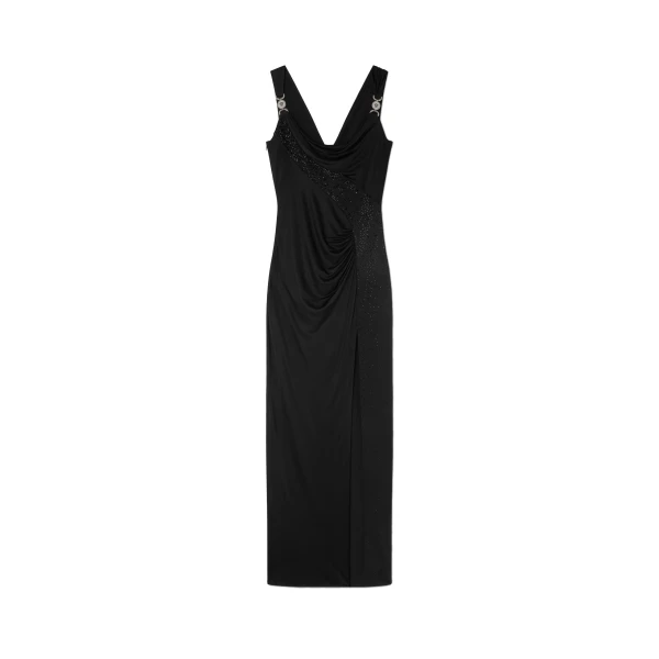 Viscose-Jersey Draped Gown in Black, Ref. 1023059