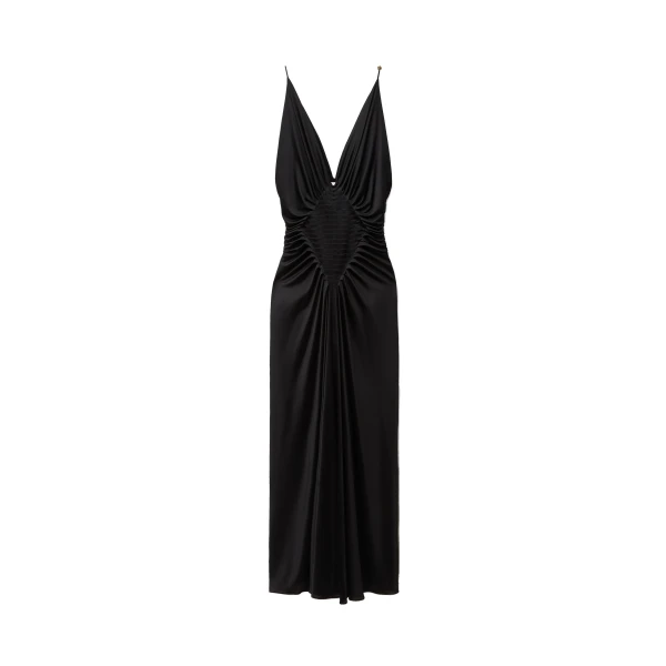 Versace Viscose-Jersey Draped Gown in Black, Ref. 1024699 | Evening Gowns | Coveti