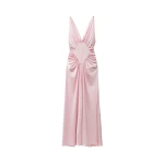 Versace Viscose-Jersey Draped Gown in Light Pink | Evening Gowns | Coveti
