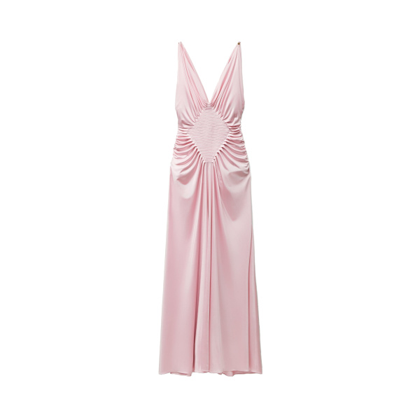 Viscose-Jersey Draped Gown in Light Pink