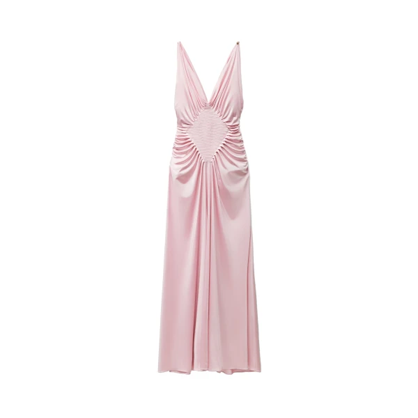 Viscose-Jersey Draped Gown in Light Pink