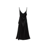 Versace Viscose-Jersey Draped Midi Dress in Black | Midi Dresses | Coveti
